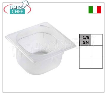 Gastronorm GN 1/6 Polypropylen-Tablett Gastronorm-Becken 1/6, aus Polypropylen, Abm. 176 x 162 x 65 mm