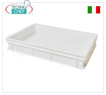 60x40x10h cm Pizzateig-Kasten, weiße Farbe Pizzateig-Laibhalterbox, stapelbar aus lebensmittelechtem Polyethylen, weiß, Abmessung 600 x 400 x 100 mm