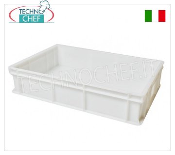 60x40x13h cm Pizzateig-Kasten, weiße Farbe Pizzateig-Laibhalterbox, stapelbar aus lebensmittelechtem Polyethylen, weiß, Abmessung 600 x 400 x 130 mm