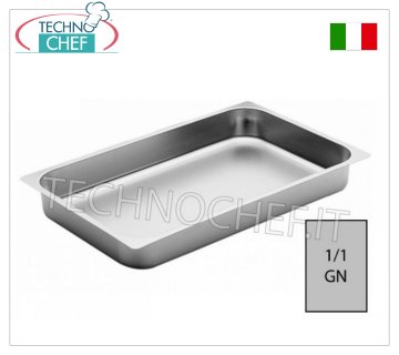 GN 1/1 Edelstahltabletts Gastronorm 1/1 Edelstahl-Backblech mit 20 mm hohem Rand, Abm. mm 530x325x20h
