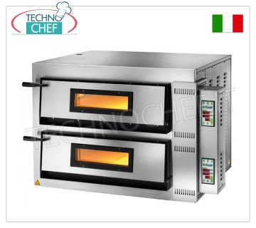 FIMAR – Elektrischer Pizzaofen für 6+6 große Pizzen, 2 unabhängige Querkammern mit den Maßen 108 x 72 cm, DIGITAL-Steuerung, Mod. FMDW6+6 ELEKTRO-PIZZAOFEN für 6+6 große Pizzen, 2 unabhängige QUER-Kochkammern mit den Maßen 1080 x 720 x 140 mm, vollständig aus feuerfesten Materialien, DIGITALE STEUERUNG, Temperatur von +50° bis +500 °C, Gewicht 365 kg, V.230/1, kw 18, schwach. mm.1520x850x750h