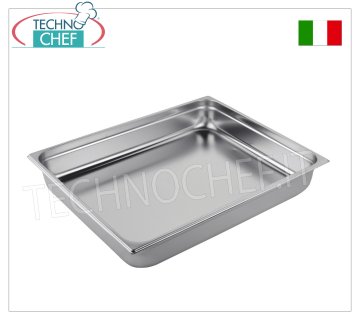 Gn 2/1 Edelstahltabletts Gastronorm 2/1 Backblech aus Edelstahl mit 20 mm hohem Rand, Abm. 650 x 530 x 20 mm