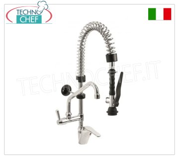 Rubinetto miscelatore monoforo con doccia sospesa ed erogatore con canna girevole Ø18×200 mm, altezza doccia 610 mm