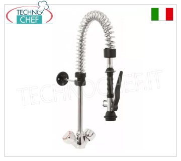 Rubinetto Miscelatore monoforo con doccia sospesa, versione mini, altezza doccia 600 mm, comandi a manopole