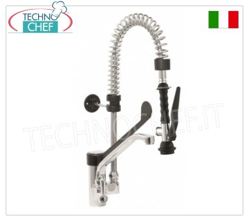 Rubinetto miscelatore monoforo con doccia sospesa alta 600 mm ed erogatore con canna girevole Ø20×250 mm