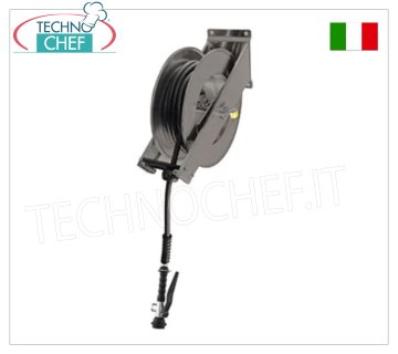 Avvolgitubo orientabile a parete per acqua, con riavvolgimento automatico