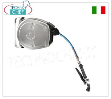 Avvolgitubo orientabile a parete per acqua, con riavvolgimento automatico