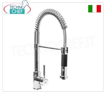 Rubinetto miscelatore monoforo con doccia sospesa alta 440 mm, con  braccio orientabile