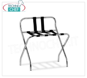 Reggivaligie con struttura pieghevole in tubo di acciaio cromato, con sponda, dim.mm 560x400x620h