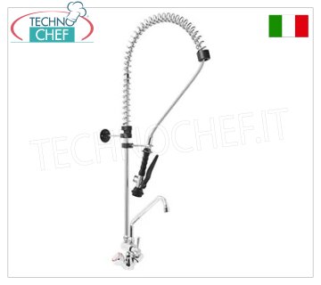 Rubinetto Miscelatore monoforo con doccia sospesa e canna di erogazione Ø18×250 mm,  comandi a manopole