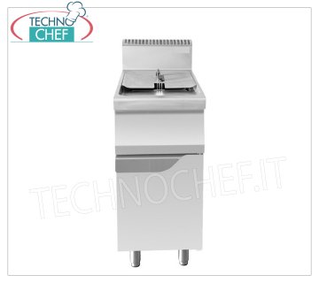 Technochef - GAS-FRITEUSE auf MOBIL, 1 TANK von 16 Litern, Kw.13 Gasfritteuse auf Schrank, 1 Wanne mit 16 Litern, thermische Leistung 13 kW, Abmessung 400 x 700 x 1085 mm