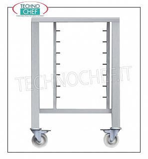 Grundlegende Unterstützung für Edelstahl-Öfen Grundlegende Unterstützung für Edelstahl Öfen 430 mit Grundboden und die Räder mit Paaren von Führungen zum Einsetzen 6 Tabletts oder Raster 6 Gastro-Norm 2/3 (mm.425x340), für Mod: TK-EKF423; TK-EKF443; TK-EKF523, Kg.31,2 Gewicht, dim.mm.626x646x883h